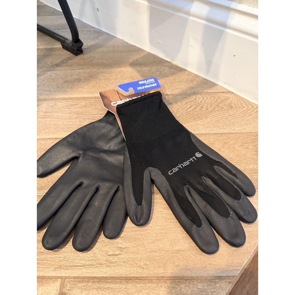 Carhartt Gloves Mens Large Black cold weather Insulated Workwear Grip Winter